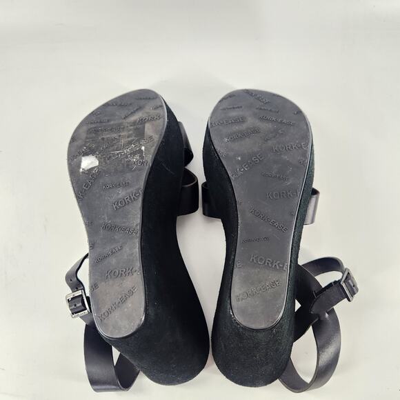 Kork-Ease Ava 2.0 Platform Wedge Sandal US 10 EU 42 Black Leather Comfort Luxe - Picture 7 of 9